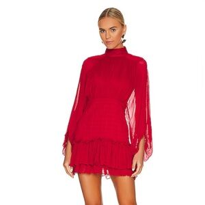 Shona Joy Long Sleeve Chiffon Mini Dress